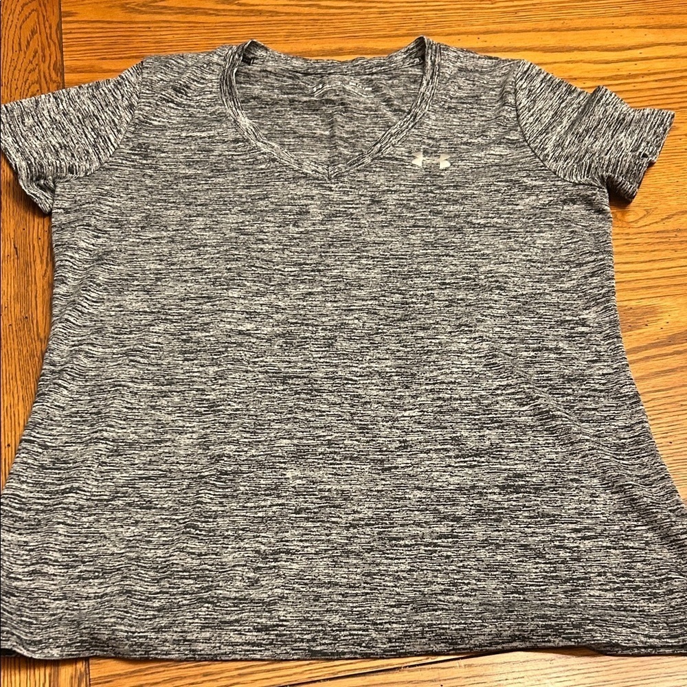 Gray V-Neck Women's Top